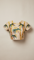 Golden Bamboo Embroidered Cropped Top